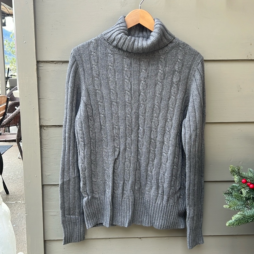 JCrew turtleneck sweater, gray, size L